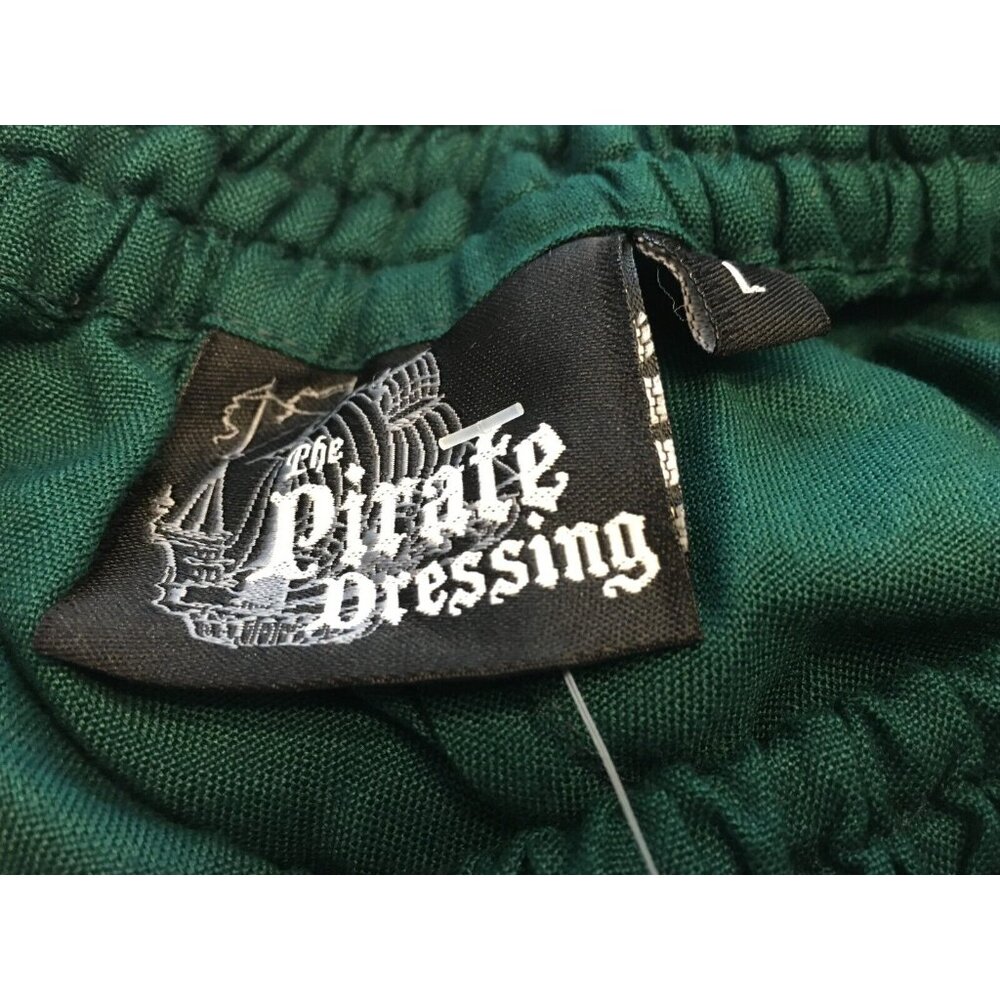 The Pirate Dressing Halloween Costume Pants Dark Green Lace Tie Sides Mens Large - Picture 11 of 11
